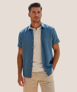 Camisa Woor Ressonâncias Tropicais - Azul Sereno