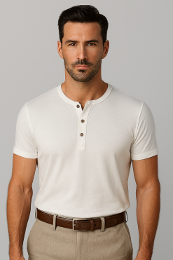 Camiseta Masculina Woor Ressonâncias Tropicais Off-White Essencial