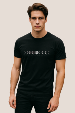 Camiseta Masculina Woor Lua e Ciclos Linhas