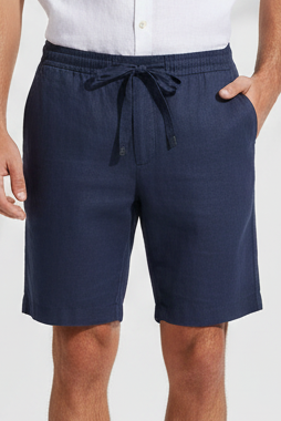 Bermuda-Masculina-de-Linho-Azul-Marinho