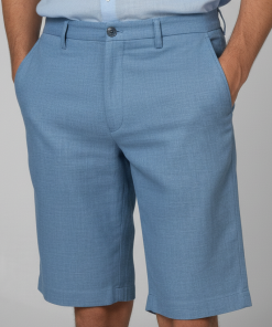 Bermuda Masculina de Linho Azul Calmaria