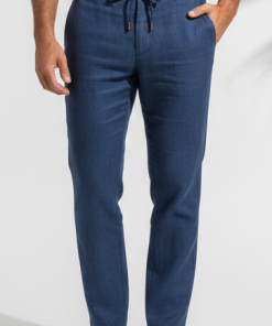 Calça Masculina de Linho Azul Marinho