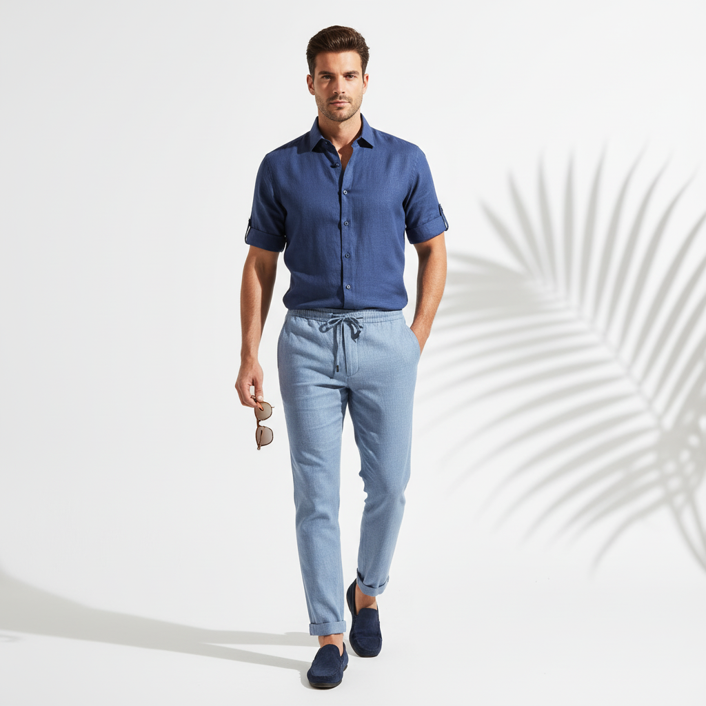 Calça-de-Linho-Azul-Sereno-corpo-inteiro