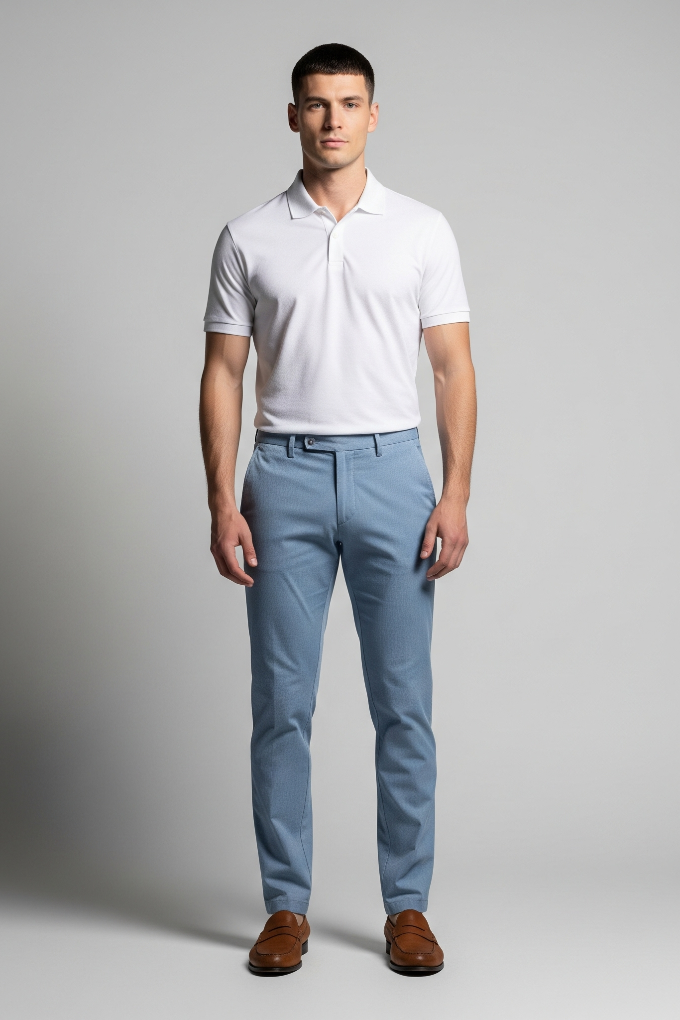 Calça-de-Tencel-Lyocell-Masculina-Azul-Ilhas-Gregas-corpo-inteiro