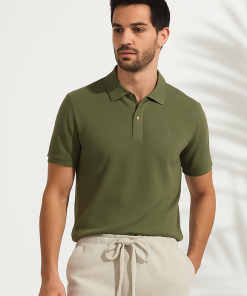 Camisa Masculina de Sarja Verde Oliva