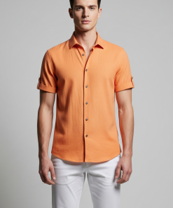 Camisa de Linho Masculina com Viscose Papaya
