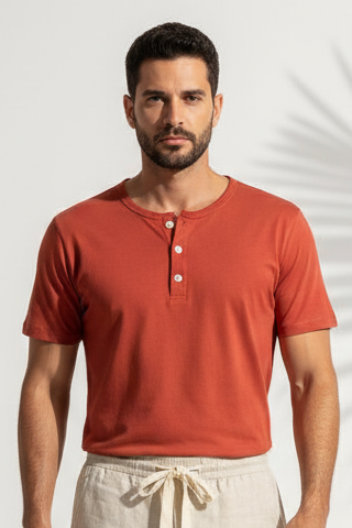 Camiseta-Henley-Terracota