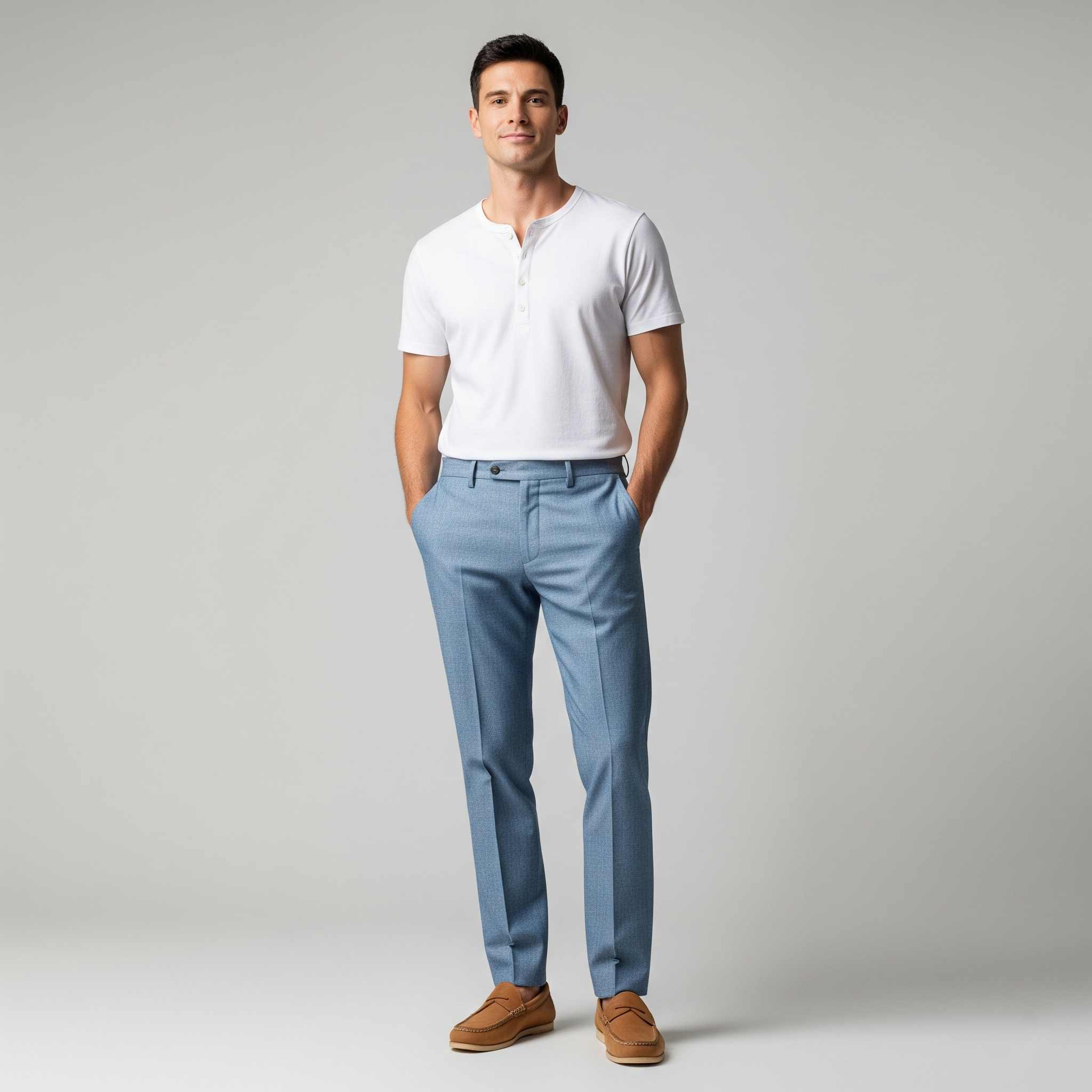 LOOK-2-Camiseta-Gola-Henley-de-Algodão-Egípcio-e-Calça-de-Tencel-Lyocell