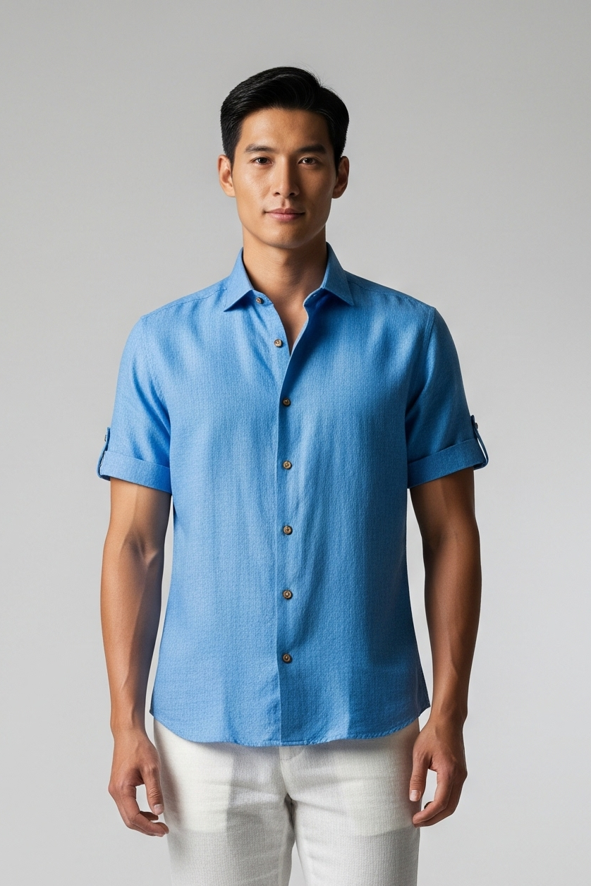 camisa-de-linho-masculina-com-algodao-egipcio-azul-ilhas-gregas